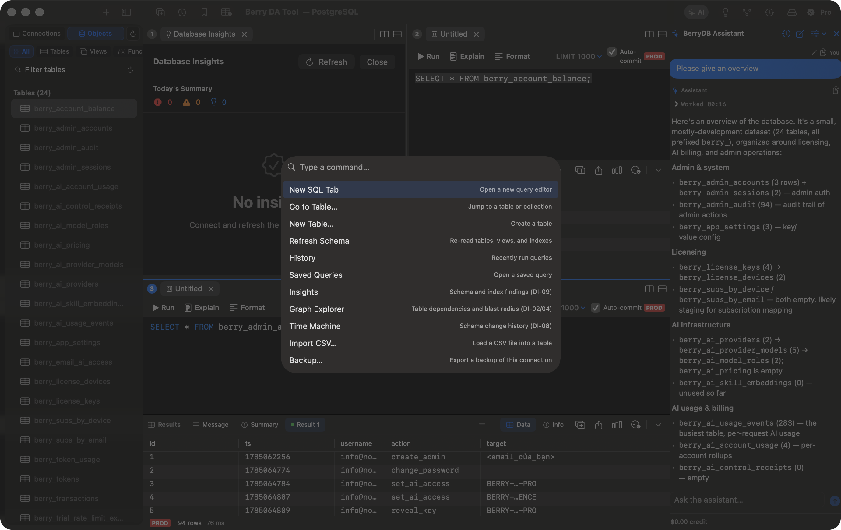BerryDB Connections